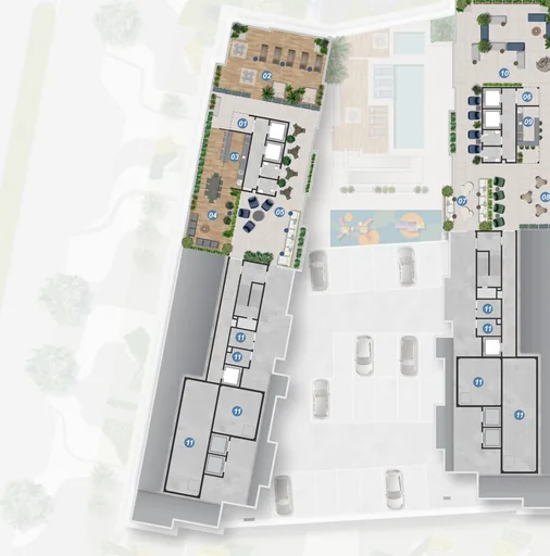 Implantacao pavimento terreo areas comuns