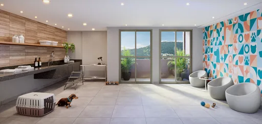Pet care amenidade render interior