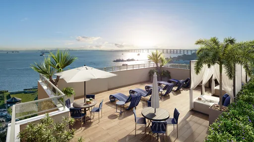 Rooftop terraco vista baia render