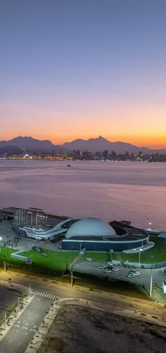 Vista baia guanabara por do sol niteroi