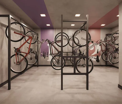 Bicicletario area comum render