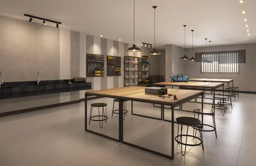 Oficina maker espaco ferramentas amenidade