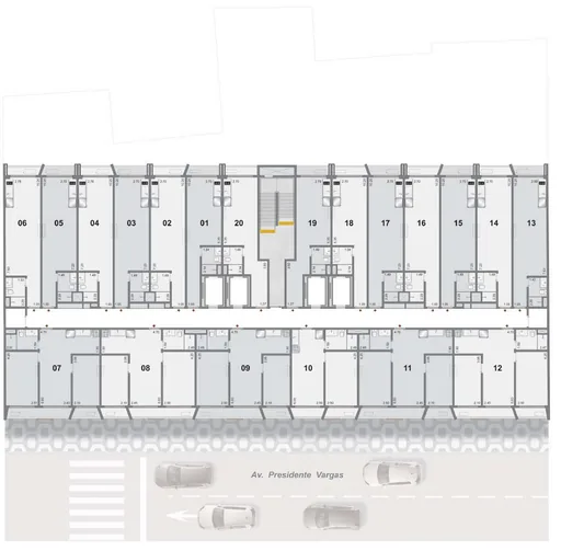 Planta pavimento tipo unidades 01 a 20