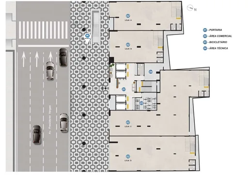 Planta terreo lojas comerciais portaria