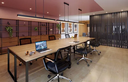 Render coworking espaco trabalho amenidade