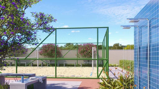 Quadra areia futsal area lazer render