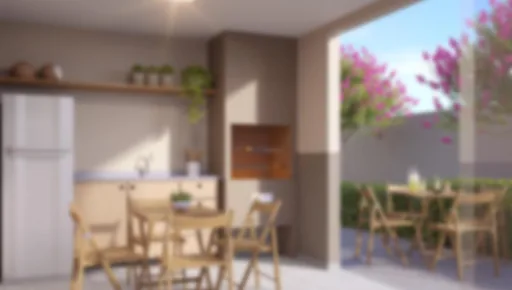 Render cozinha area gourmet varanda