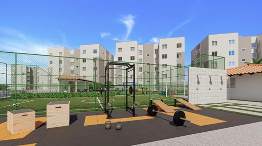 Area fitness quadra render empreendimento