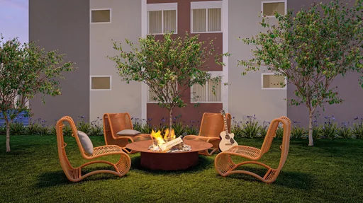 Area lazer fogueira jardim condominio