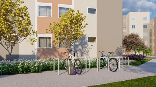Bicicletario area comum render