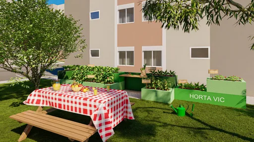 Horta comunitaria area lazer render