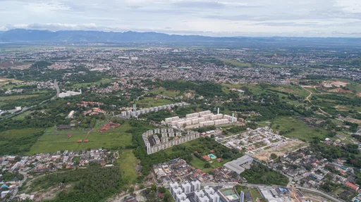 Vista aerea empreendimento contexto urbano