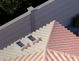 Detalhe arquitetonico telhado estrutura