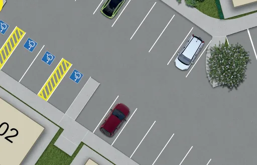 Implantacao area estacionamento vista aerea