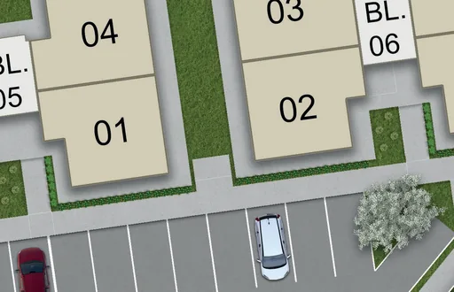 Implantacao blocos numerados condominio