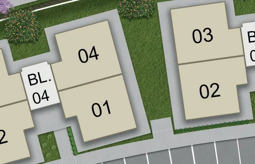 Implantacao blocos numerados vista aerea