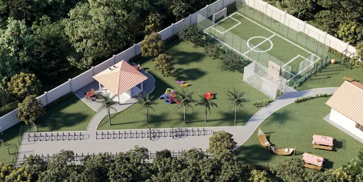 Render aereo area lazer condominio