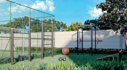 Render area fitness externa noturna