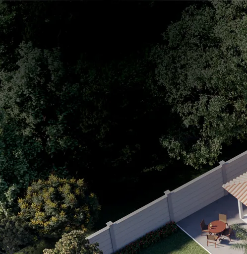 Render arvores jacaranda area externa