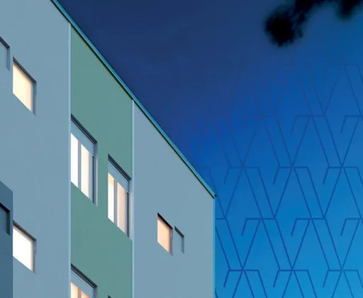 Render fachada edificio noturno