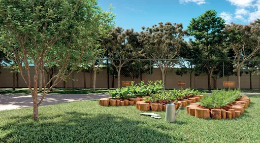 Render horta area verde condominio