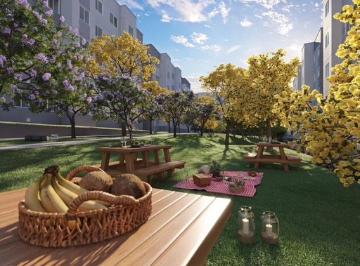 Area lazer jardim picnic condominio