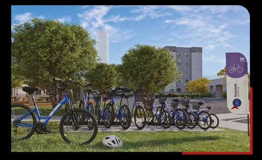 Bicicletario area comum render