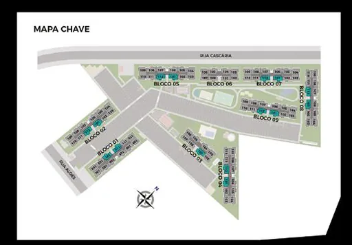 Mapa chave implantacao blocos condominio
