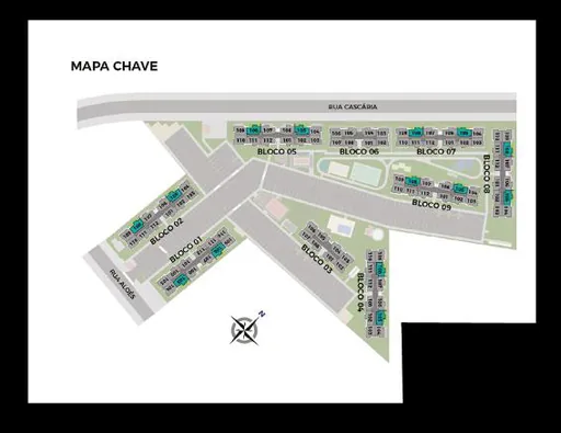 Mapa chave implantacao blocos empreendimento