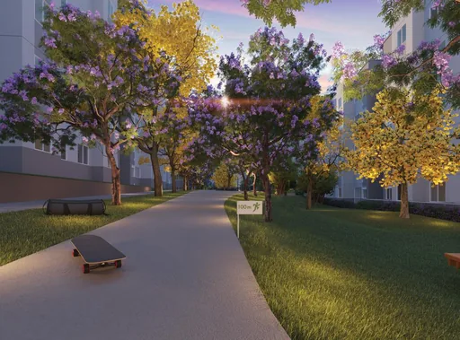 Render area lazer pista caminhada condominio