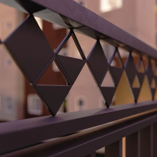 Gradil metalico detalhe varanda render