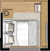 Planta quarto cama casal