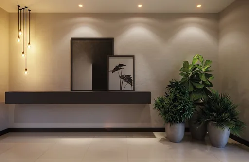 Render hall entrada decoracao plantas