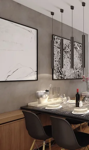 Sala jantar render interior moderno