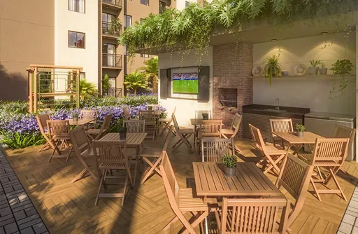 Area gourmet churrasqueira espaco externo