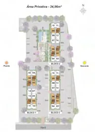 Implantacao blocos unidades area privativa