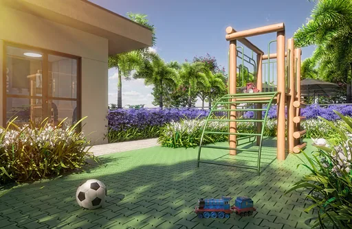Playground infantil area lazer render