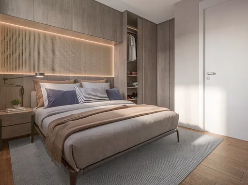 Quarto suite closet render 3d