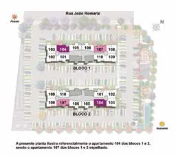 Implantacao blocos numeracao apartamentos