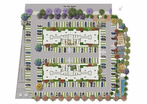 Implantacao blocos vagas condominio