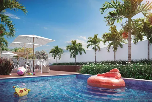 Piscina area lazer render