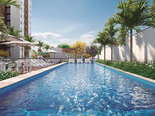 Piscina condominio area lazer render