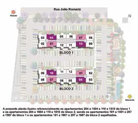 Planta implantacao blocos apartamentos