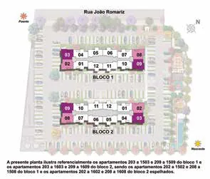 Planta implantacao blocos numeracao apartamentos