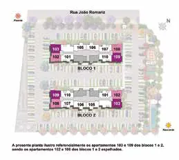 Planta situacao blocos numeracao apartamentos