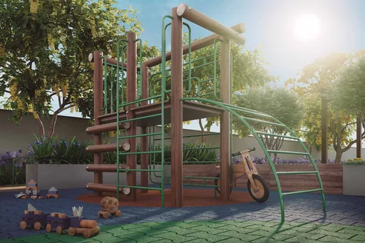 Playground infantil area lazer render