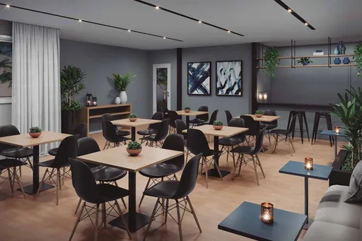 Render salao cafe area convivencia